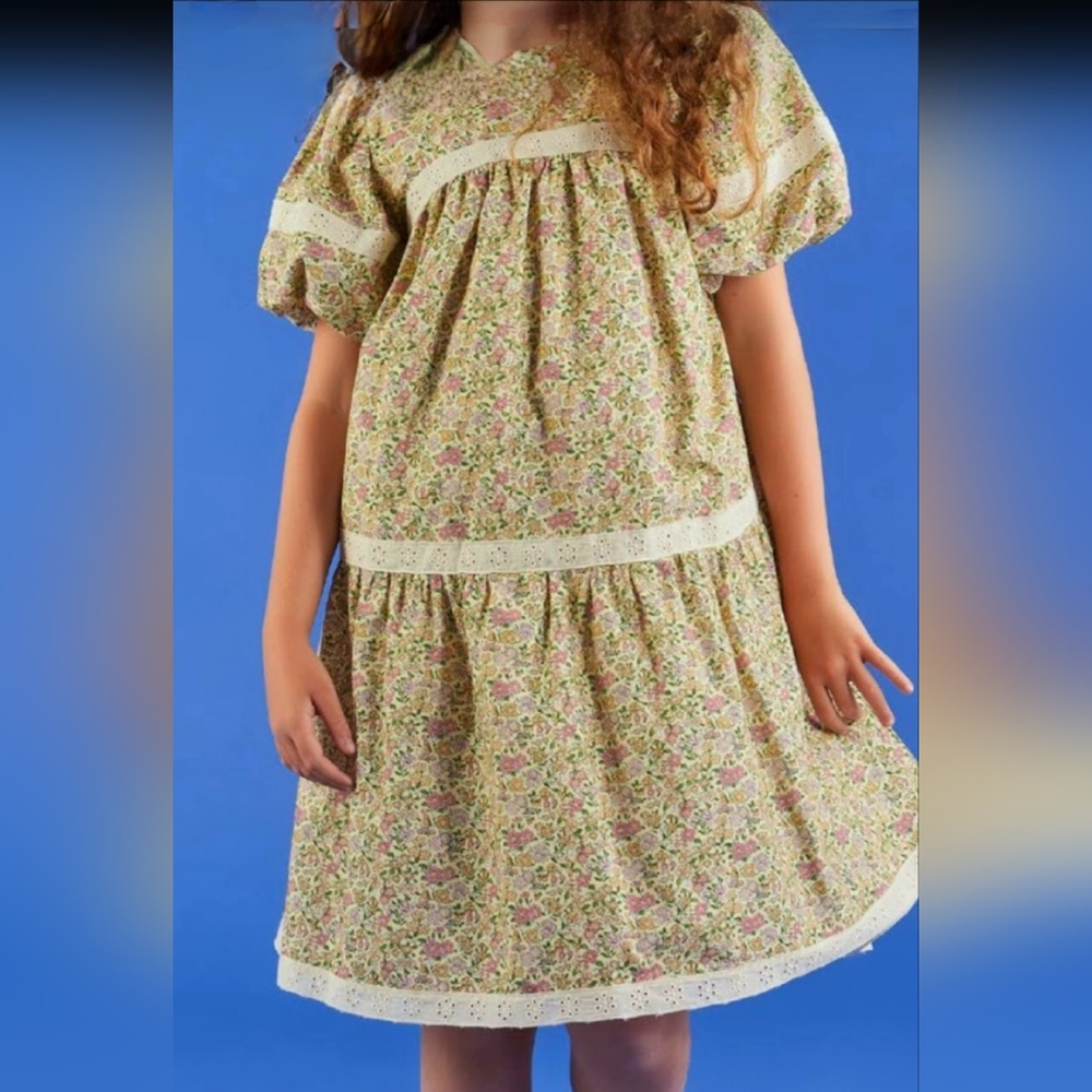 Alitsa Floral Eyelet Girls Dress